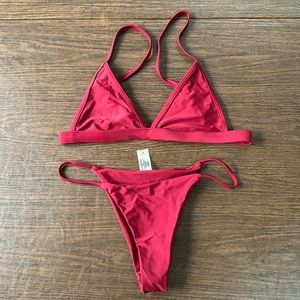 Bikini Top and Bottom in Wine